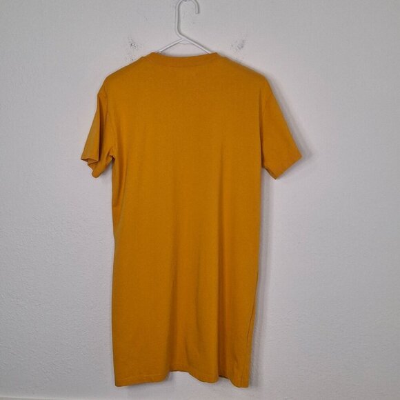 Madewell T-Shirt Dress Sz M Crew Neck Cotton Minimalist Neutral Basics Mustard - Picture 5 of 13